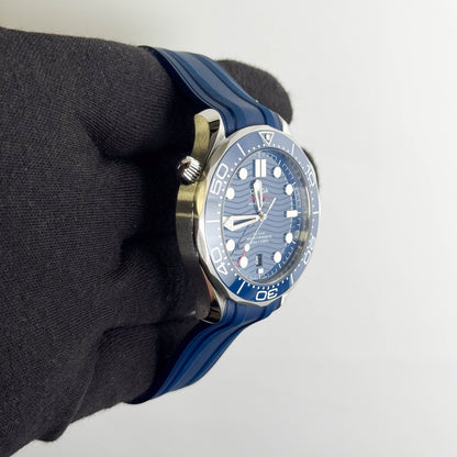 Omega Seamaster 42mm Blue Wave Dial Watch Ref# 210.32.42.20.03.001