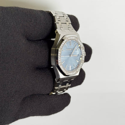 Audemars Piguet Royal Oak 34mm Ice Blue Dial Watch Ref# 77451ST.ZZ.1361ST.01