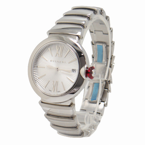 Ladies Bvlgari Lucea Stainless Steel With Silver Dial Watch Reference# LU36S - Happy Jewelers Fine Jewelry Lifetime Warranty