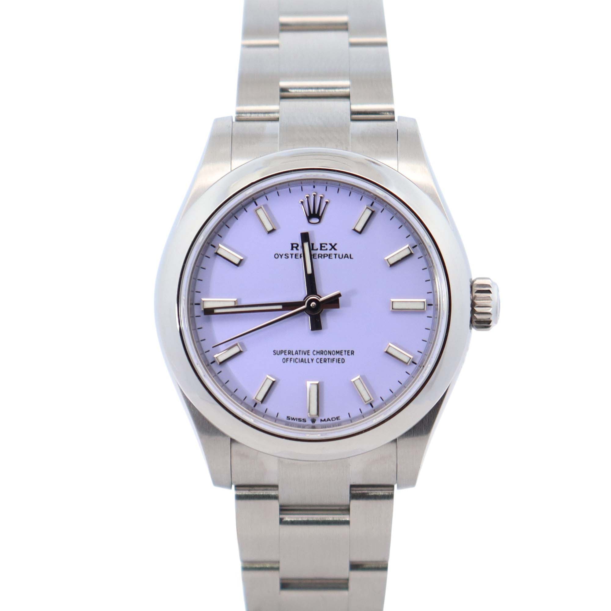 Rolex Oyster Perpetual 31mm Lavender Dial Watch Ref# 277200 - Happy Jewelers Fine Jewelry Lifetime Warranty