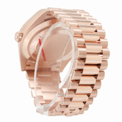 Rolex President Day-Date 40mm 18k Everose Gold Case Sundust Pink Baguette Diamond Dial Watch Reference# 228235 - Happy Jewelers Fine Jewelry Lifetime Warranty