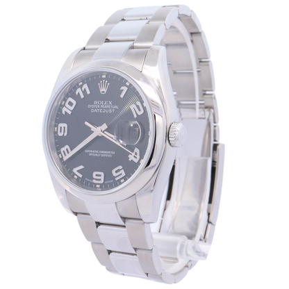 Rolex Datejust Stainless Steel 36mm Black Roman Dial Watch Reference#: 116200 - Happy Jewelers Fine Jewelry Lifetime Warranty