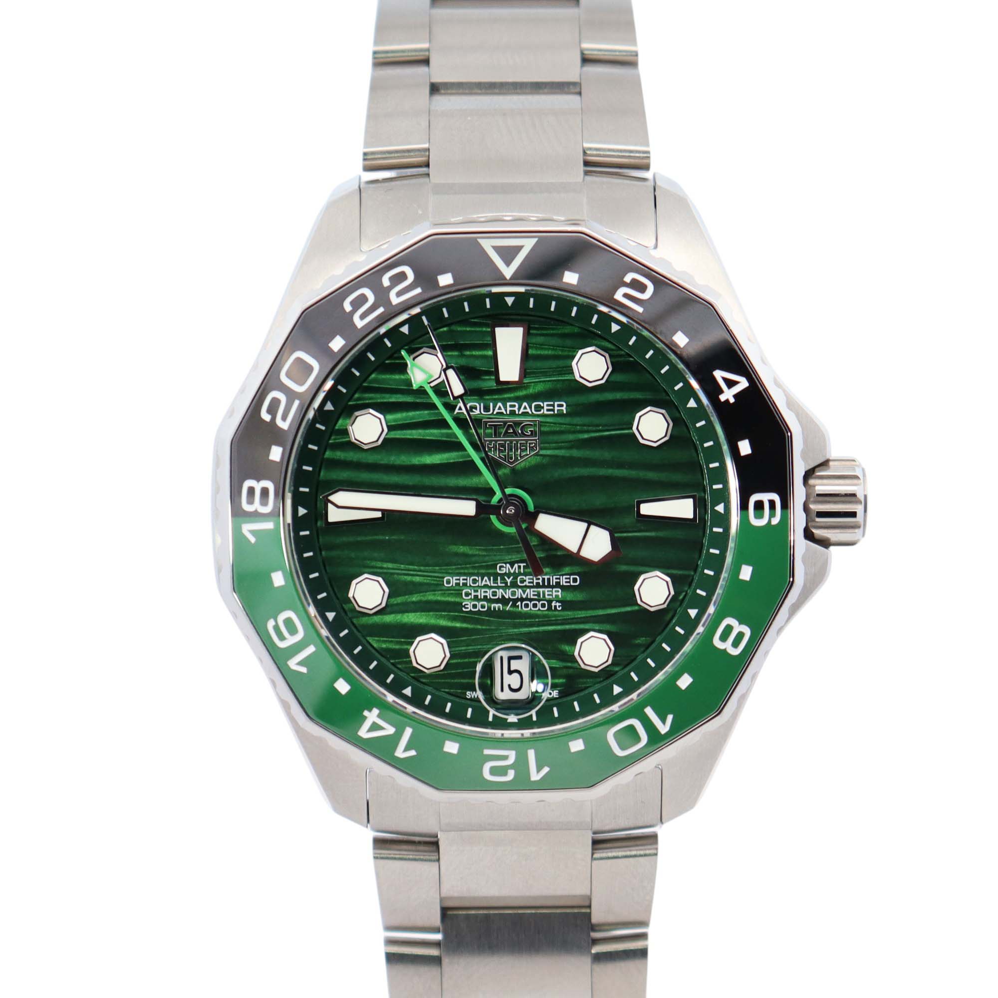 Tag Heuer Aquaracer 42mm Green Dial Watch Ref# WBP5115 - Happy Jewelers Fine Jewelry Lifetime Warranty