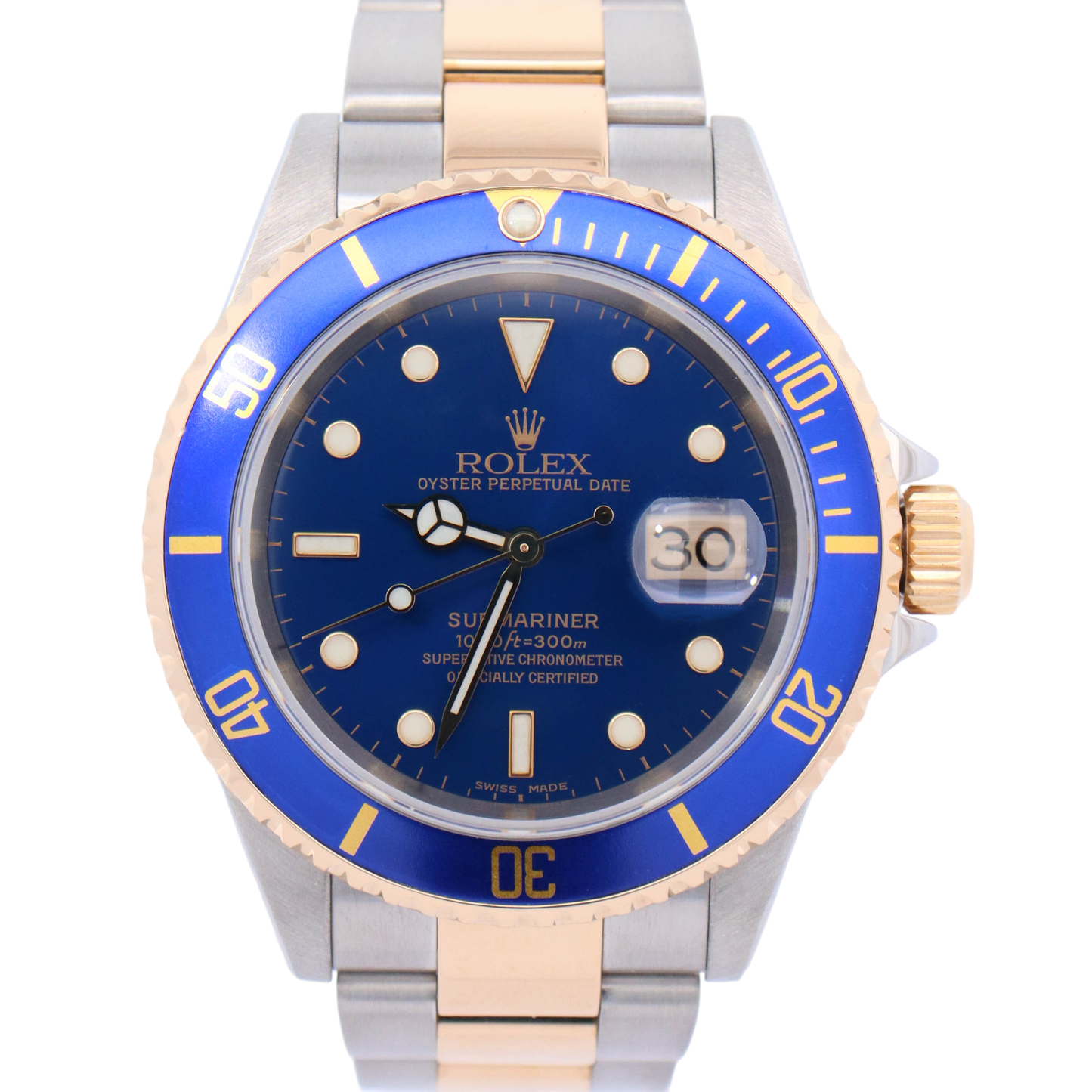 Load image into Gallery viewer, Rolex Submariner 40mm Yellow Gold &amp;amp; Stainless Steel Blue Dot Dial Watch Reference# 16613LB - Happy Jewelers Fine Jewelry Lifetime Warranty
