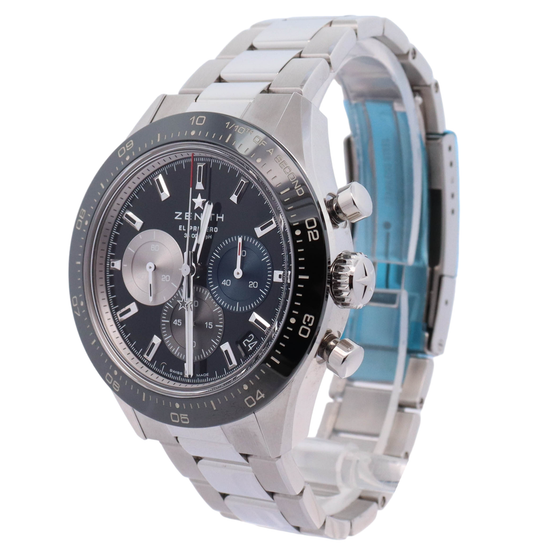 Load image into Gallery viewer, Zenith El Primero Chronomaster Sport 41mm Stainless Steel Black Chronograph Dial Watch Reference# 03.3100.3600/21.M3100 - Happy Jewelers Fine Jewelry Lifetime Warranty
