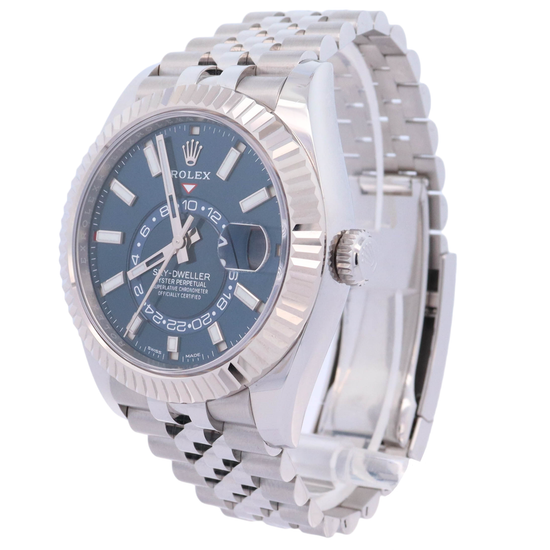 Load image into Gallery viewer, Rolex Sky-Dweller Stainless Steel 42mm Blue Stick Dial Watch Reference#: 326934 - Happy Jewelers Fine Jewelry Lifetime Warranty
