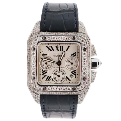 Cartier Santos 41mm White Dial Watch Ref# W20090X8 - Happy Jewelers Fine Jewelry Lifetime Warranty