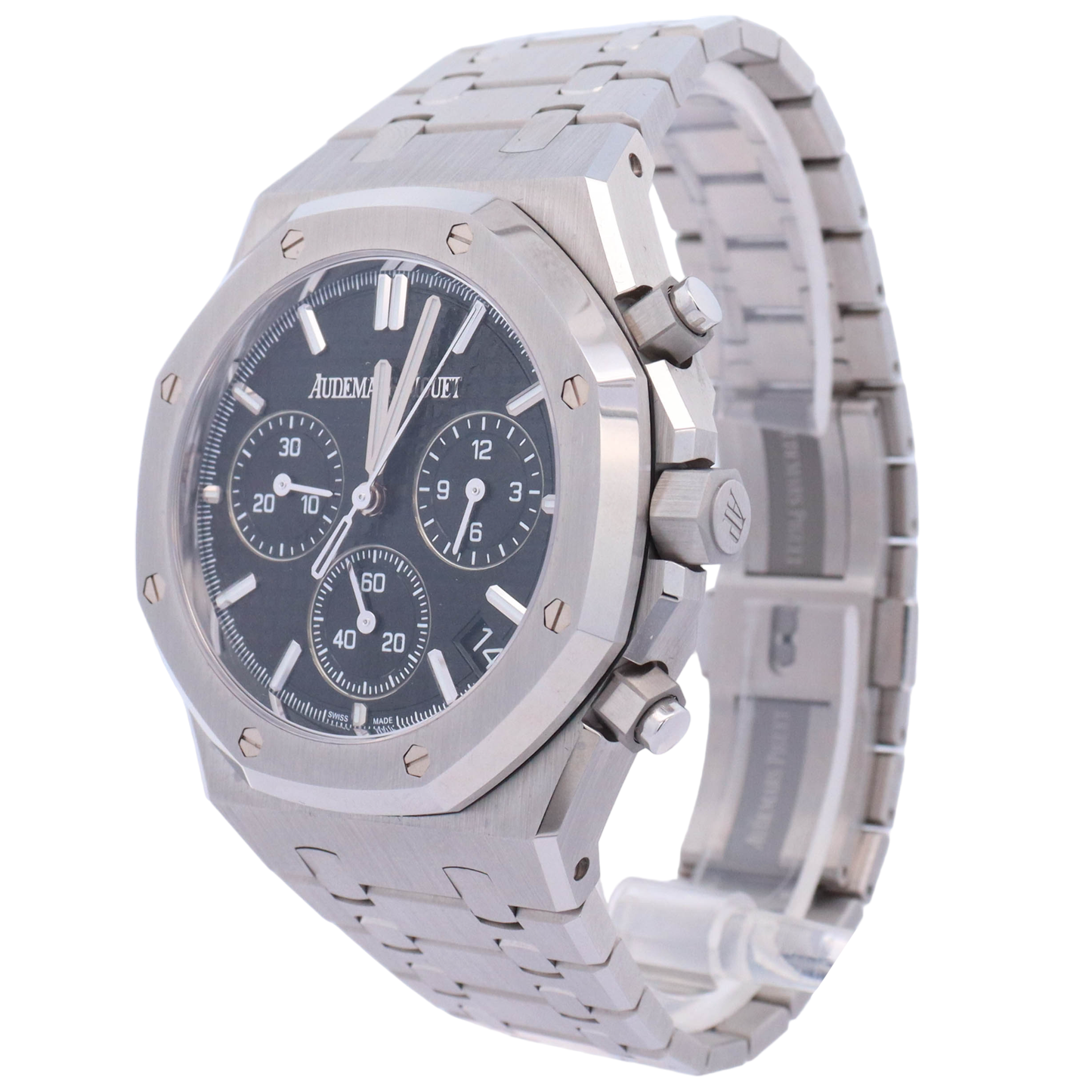 Audemars Piguet Royal Oak 41mm Stainless Steel Black Chronograph Dial Watch Reference# 26240ST.OO.1320ST.06 - Happy Jewelers Fine Jewelry Lifetime Warranty