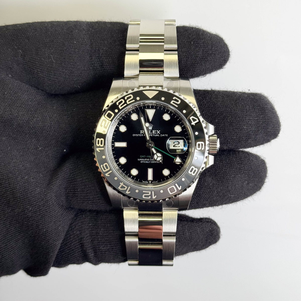 Rolex GMT-Master II 40mm Black Dial Watch Ref# 126710GRNR