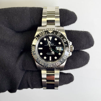 Rolex GMT-Master II 40mm Black Dial Watch Ref# 126710GRNR