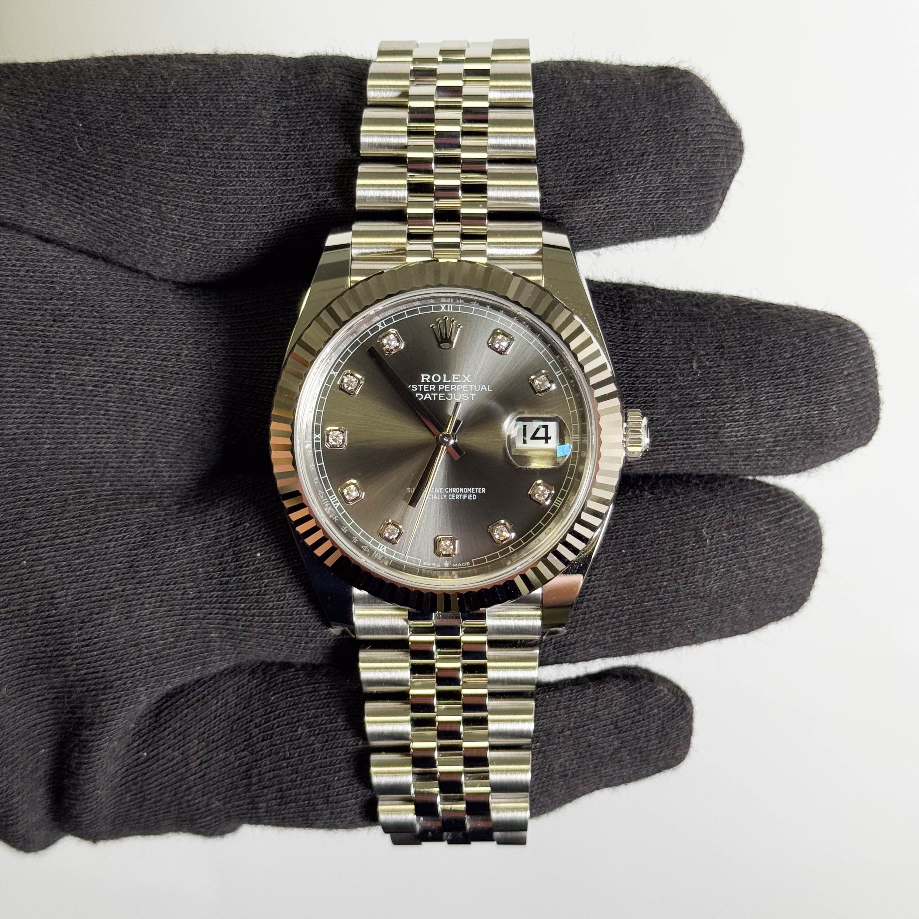 Rolex Datejust 41mm Rhodium Dial Watch Ref# 126334