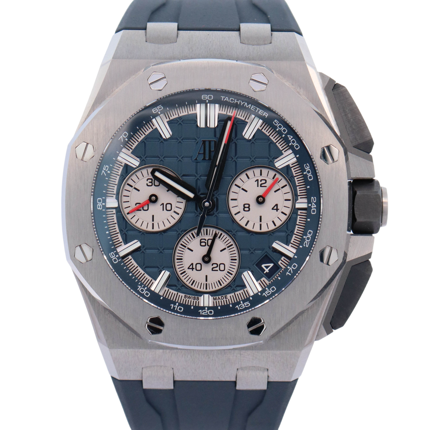 Royal Oak Offshore 43mm Stainless Steel  Blue Chronograph Dial Watch Reference# 26420TI.OO.A027CA.01 - Happy Jewelers Fine Jewelry Lifetime Warranty