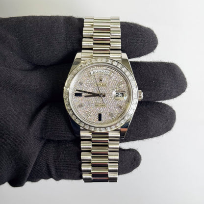 Rolex Day-Date 40mm Pave Dial Watch Ref# 228396TBR