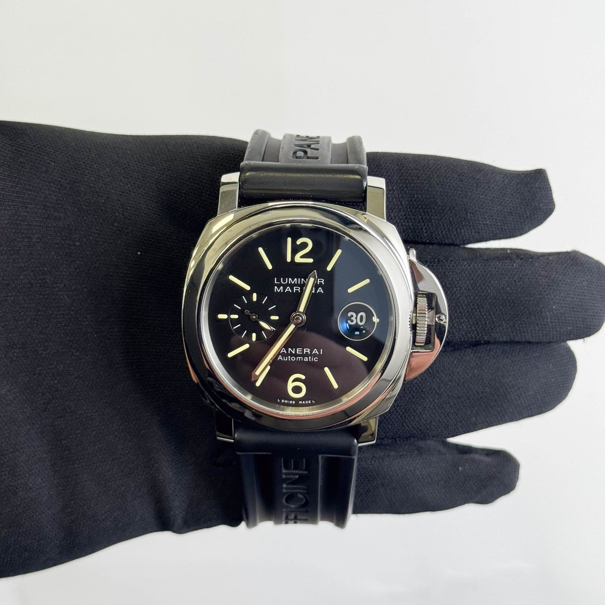 Panerai Luminor Marina Acciaio 44mm Black Dial Watch Ref: PAM00104