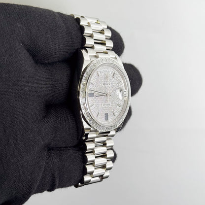 Rolex Day-Date 40mm Pave Dial Watch Ref# 228396TBR
