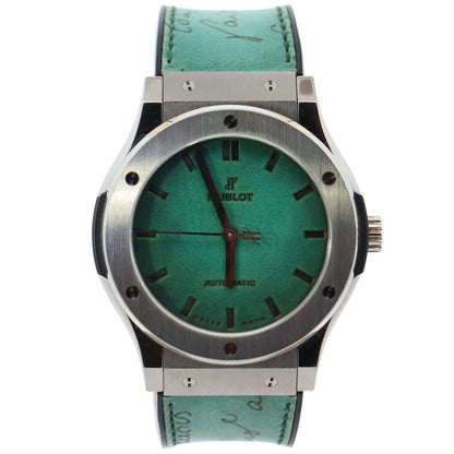 Hublot Classic Fusion 45mm Green Dial Watch Ref# 511.NX.050G.VR.BER16 - Happy Jewelers Fine Jewelry Lifetime Warranty