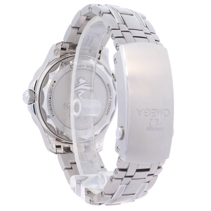 Omega Seamaster "Bejing 2022" 42mm Stainless Steel Blue Wave Dot Dial Watch Reference# 522.30.42.20.03.001 - Happy Jewelers Fine Jewelry Lifetime Warranty