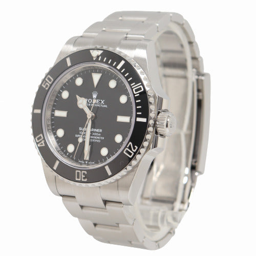 Rolex Mens Submariner Stainless Steel 41mm Black Dot Dial Watch Reference# 124060 - Happy Jewelers Fine Jewelry Lifetime Warranty