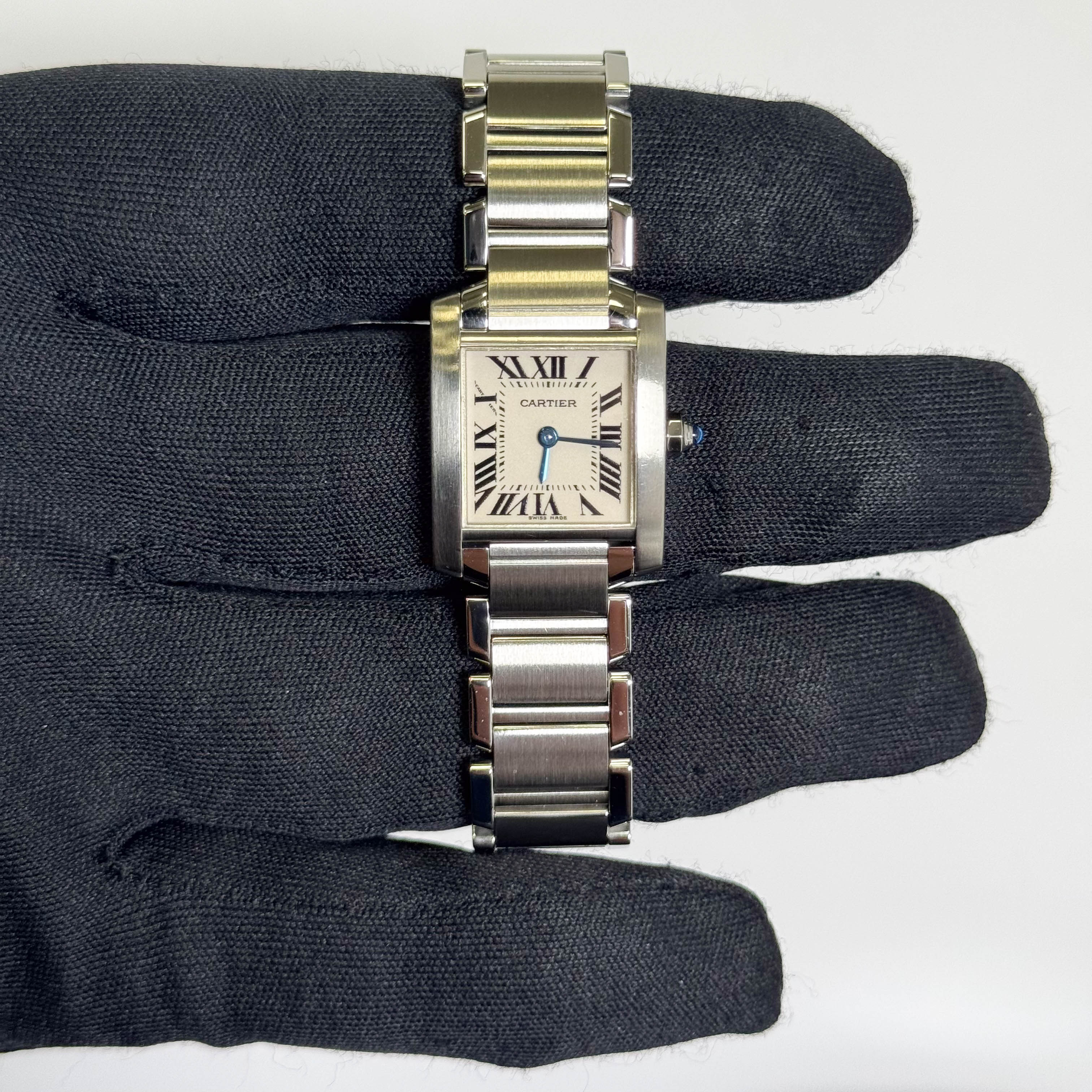 Cartier Tank Stainless Steel 20mm Ivory Dial Watch Ref# W51008Q3 - Happy Jewelers Fine Jewelry Lifetime Warranty