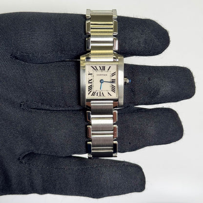 Cartier Tank Stainless Steel 20mm Ivory Dial Watch Ref# W51008Q3 - Happy Jewelers Fine Jewelry Lifetime Warranty