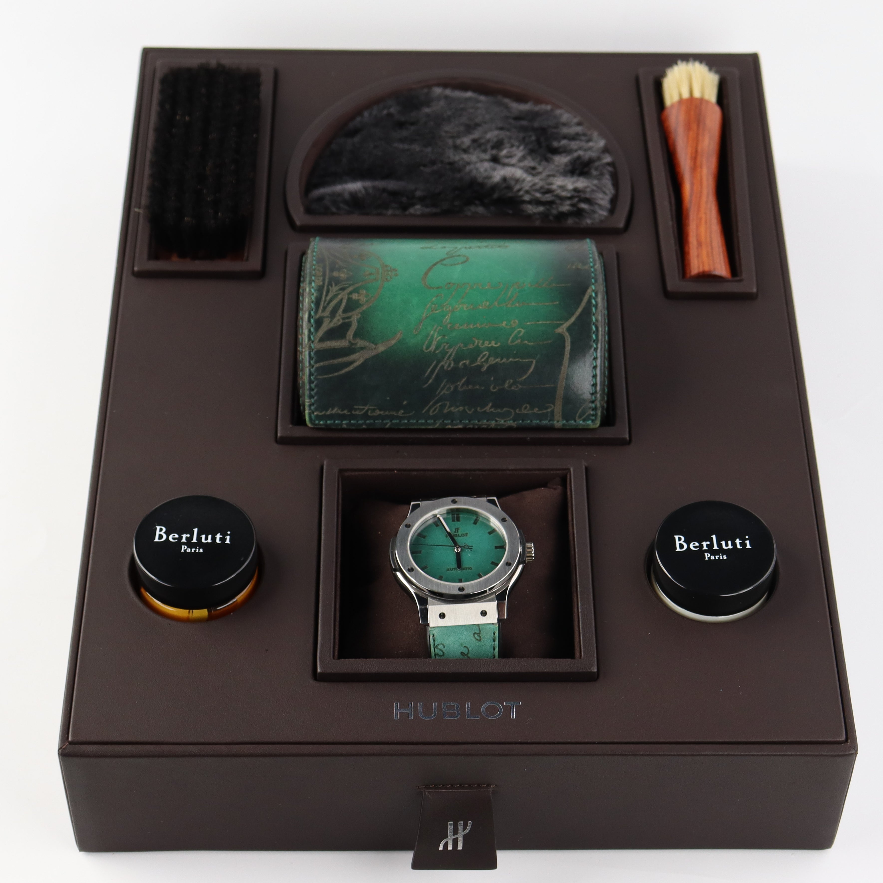 Hublot Classic Fusion 45mm Green Dial Watch Ref# 511.NX.050G.VR.BER16 - Happy Jewelers Fine Jewelry Lifetime Warranty