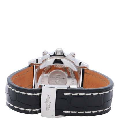 Breitling Chronomat 41mm Stainless Steel Black Chronograph Dial Watch Reference# AB0140 - Happy Jewelers Fine Jewelry Lifetime Warranty