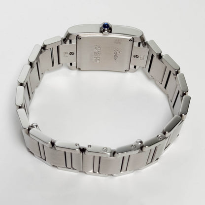 Cartier Tank Stainless Steel 25mm White/Ivory Dial Watch Ref# W51011Q3 - Happy Jewelers Fine Jewelry Lifetime Warranty