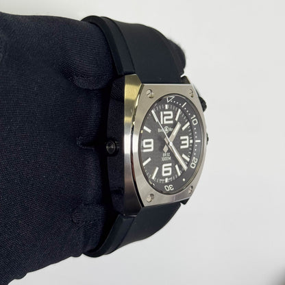 Bell & Ross Carbon Fiber Stainless Steel 44mm Carbon Fiber Dial Ref# BR 02-92 - Happy Jewelers Fine Jewelry Lifetime Warranty