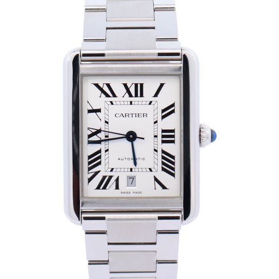 Cartier Tank Anglaise 40.85x31mm Stainless Steel White Roman Dial Watch Reference# W5200028