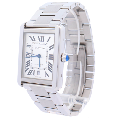 Cartier Tank Anglaise 40.85x31mm Stainless Steel White Roman Dial Watch Reference# W5200028 - Happy Jewelers Fine Jewelry Lifetime Warranty