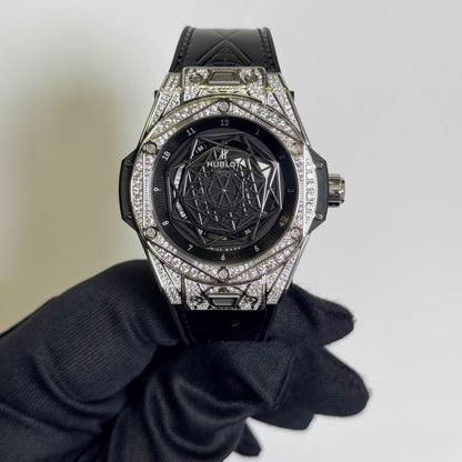 Hublot Big Bang Sang Bleu 39mm Black Dial Watch Ref# 465.SS.1117.VR.1704.MXM18 - Happy Jewelers Fine Jewelry Lifetime Warranty