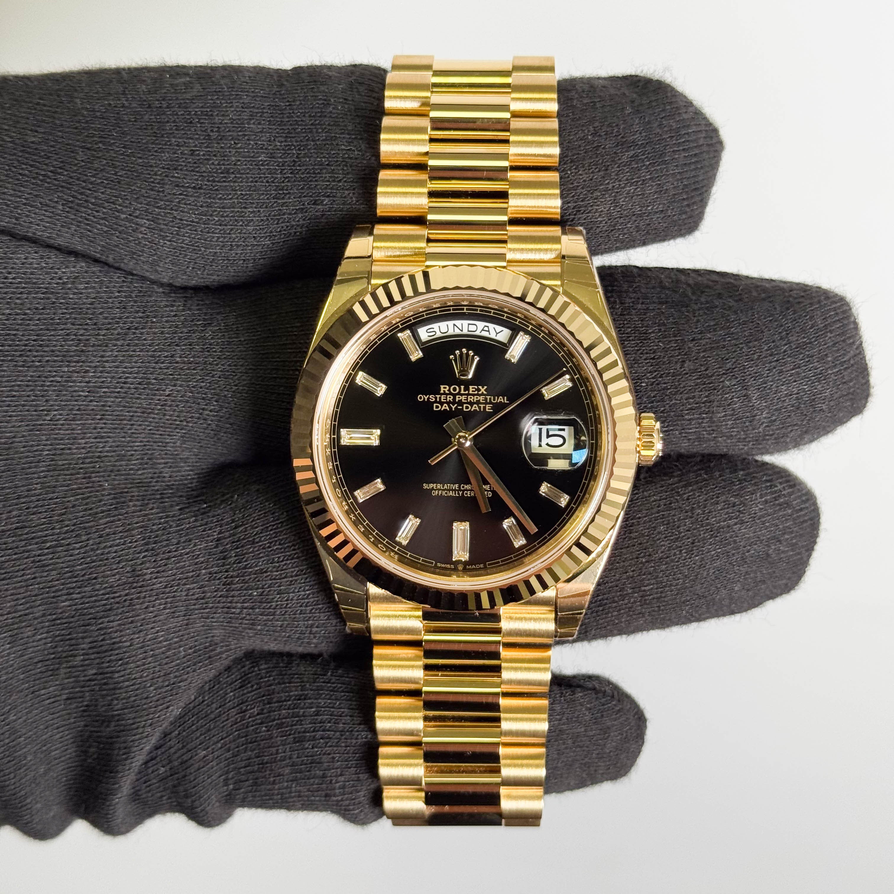 Rolex Day-Date 40mm Ombre Green Dial Watch Ref# 228238