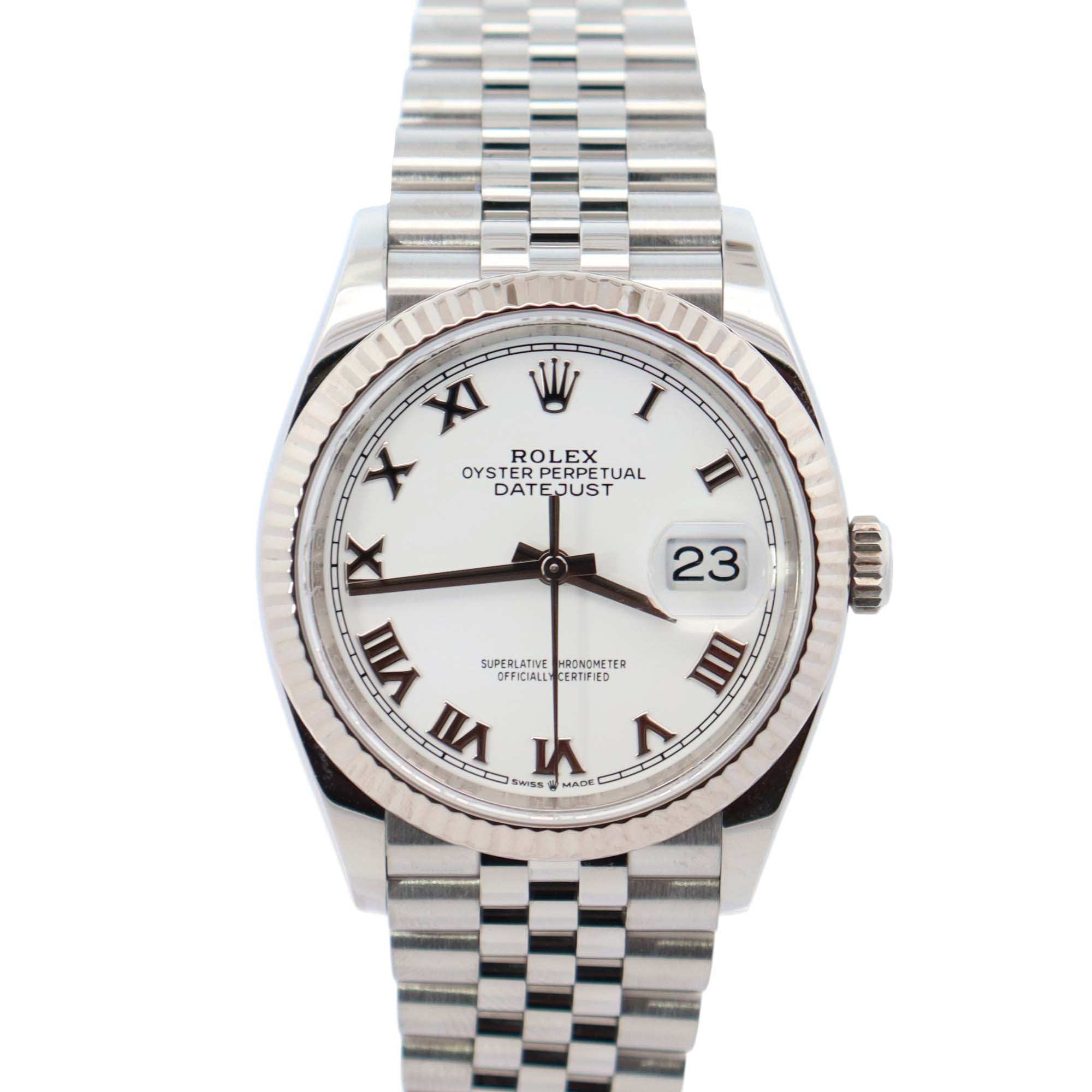 Rolex Datejust 36mm White Dial Watch Ref# 126234 - Happy Jewelers Fine Jewelry Lifetime Warranty