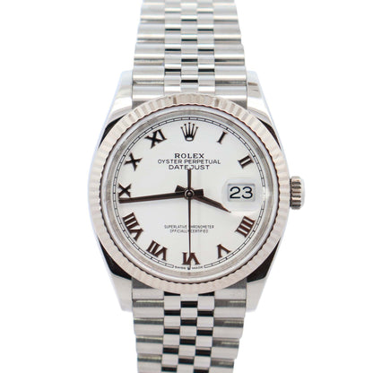 Rolex Datejust 36mm White Dial Watch Ref# 126234 - Happy Jewelers Fine Jewelry Lifetime Warranty