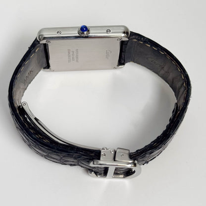 Cartier Tank Solo Stainless Steel 35mm Silver Dial Watch Ref# W1018355 - Happy Jewelers Fine Jewelry Lifetime Warranty