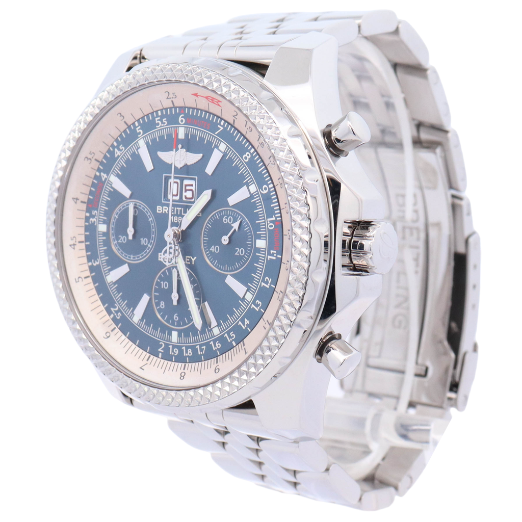 Breitling Bentley Stainless Steel 48mm Blue Chronograph Dial Watch Reference# A44362 - Happy Jewelers Fine Jewelry Lifetime Warranty