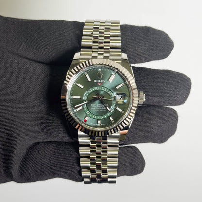 Rolex Sky-Dweller 42mm Green Dial Watch Ref# 336934