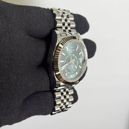 Rolex Sky-Dweller 42mm Green Dial Watch Ref# 336934