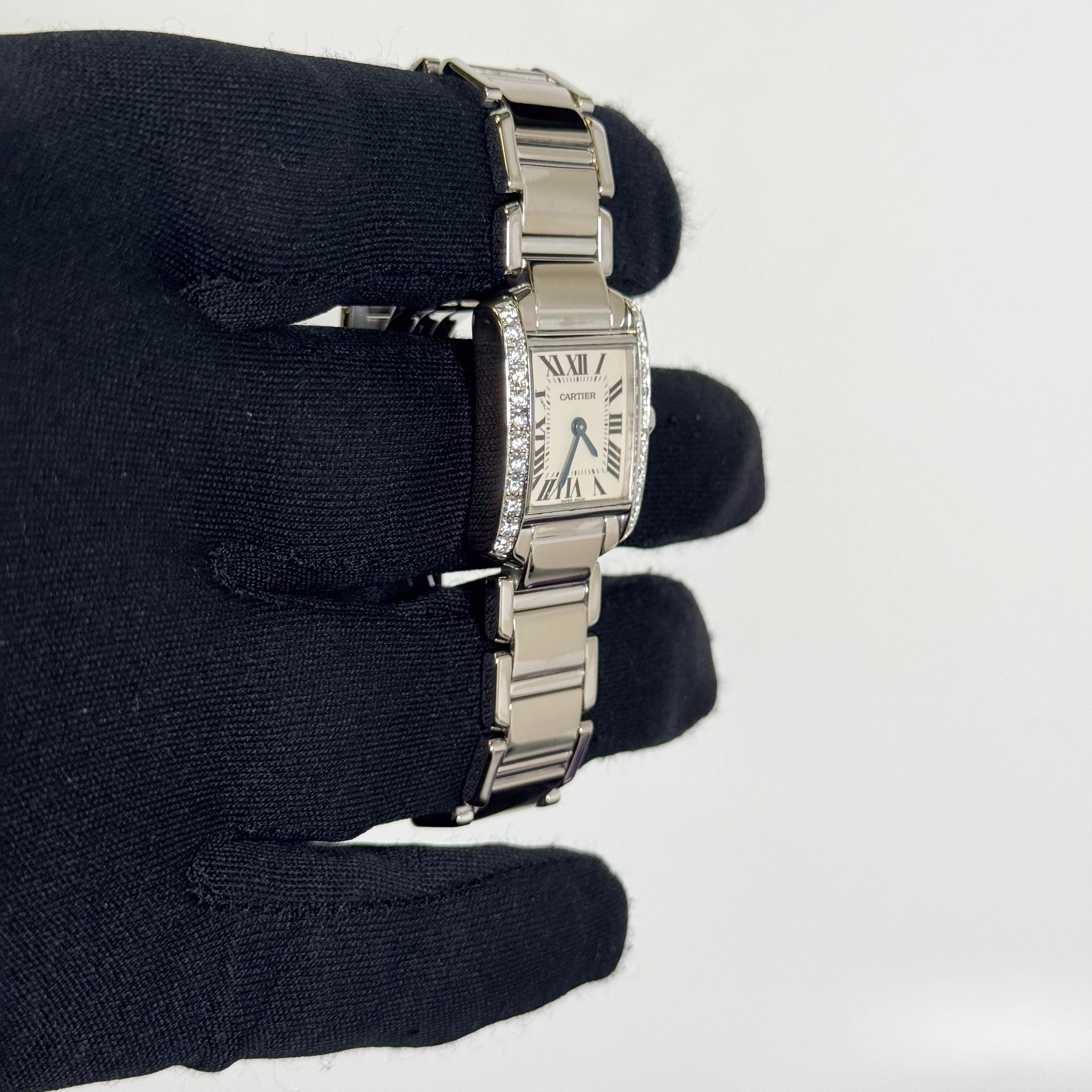 Cartier Tank Francaise White Gold 20mm White Dial Watch Ref# WE100253 - Happy Jewelers Fine Jewelry Lifetime Warranty