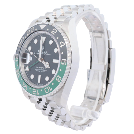 Rolex GMT Master II "Sprite" 40mm Stainless Steel Black Dot Dial Watch Reference# 126720VTNR