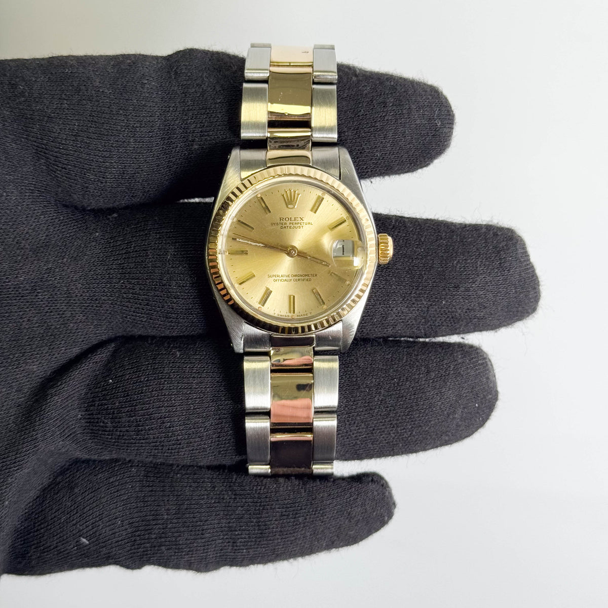 Rolex Datejust 31mm Champagne Dial Watch Ref# 6827