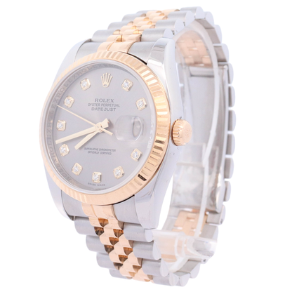 Rolex Datejust 36mm Yellow Gold & Steel 36mm Gray Diamond Dial Watch Reference# 116233 - Happy Jewelers Fine Jewelry Lifetime Warranty