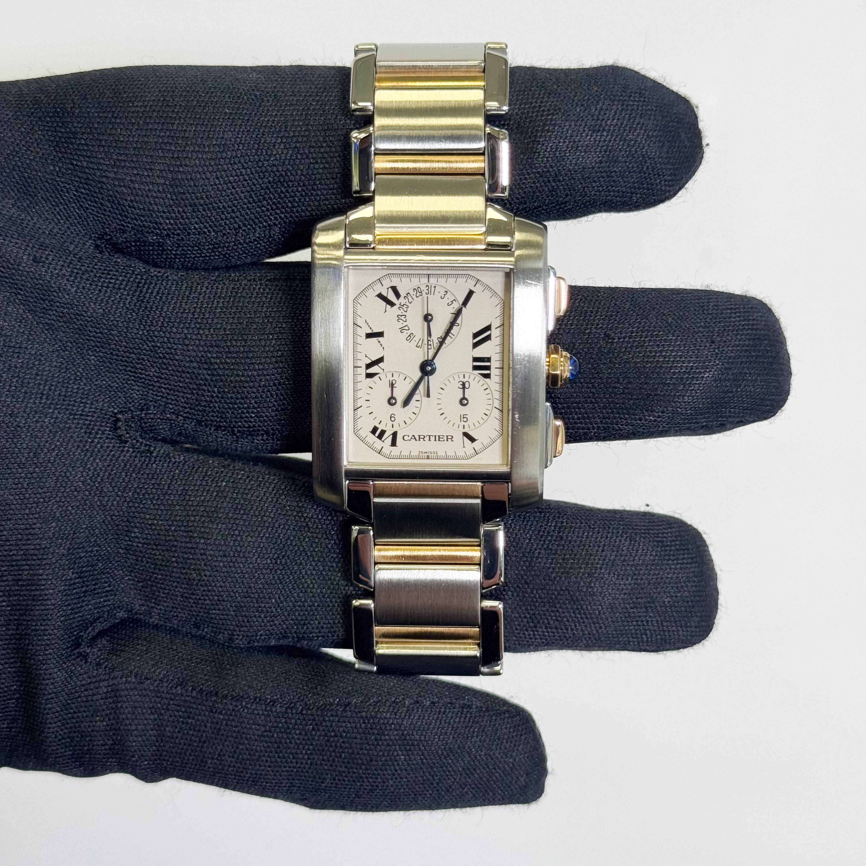 Cartier Tank Francaise 36 mm White Dial Watch Ref# W51004Q4 - Happy Jewelers Fine Jewelry Lifetime Warranty