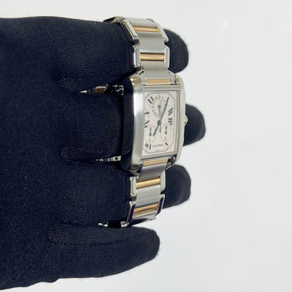 Cartier Tank Francaise 36 mm White Dial Watch Ref# W51004Q4 - Happy Jewelers Fine Jewelry Lifetime Warranty