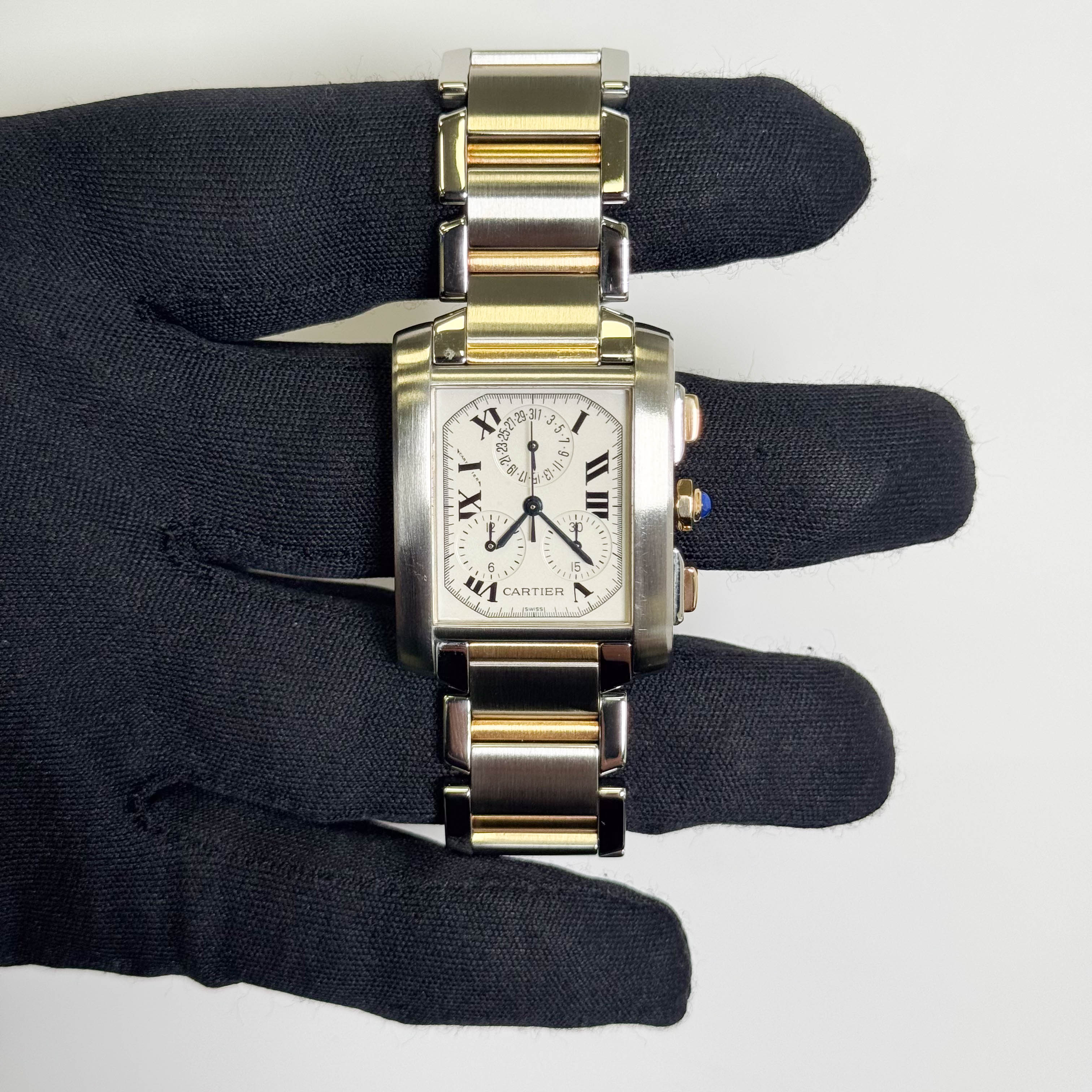 Cartier Tank Francaise 36 mm White Dial Watch Ref# W51004Q4 - Happy Jewelers Fine Jewelry Lifetime Warranty
