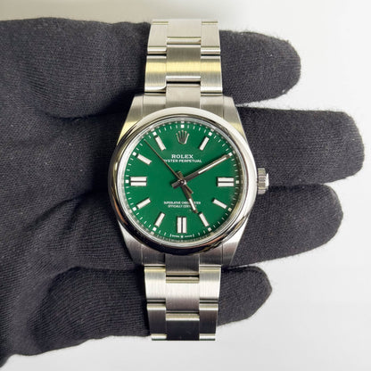 Rolex Oyster Perpetual 41mm Green Dial Watch Ref# 134300