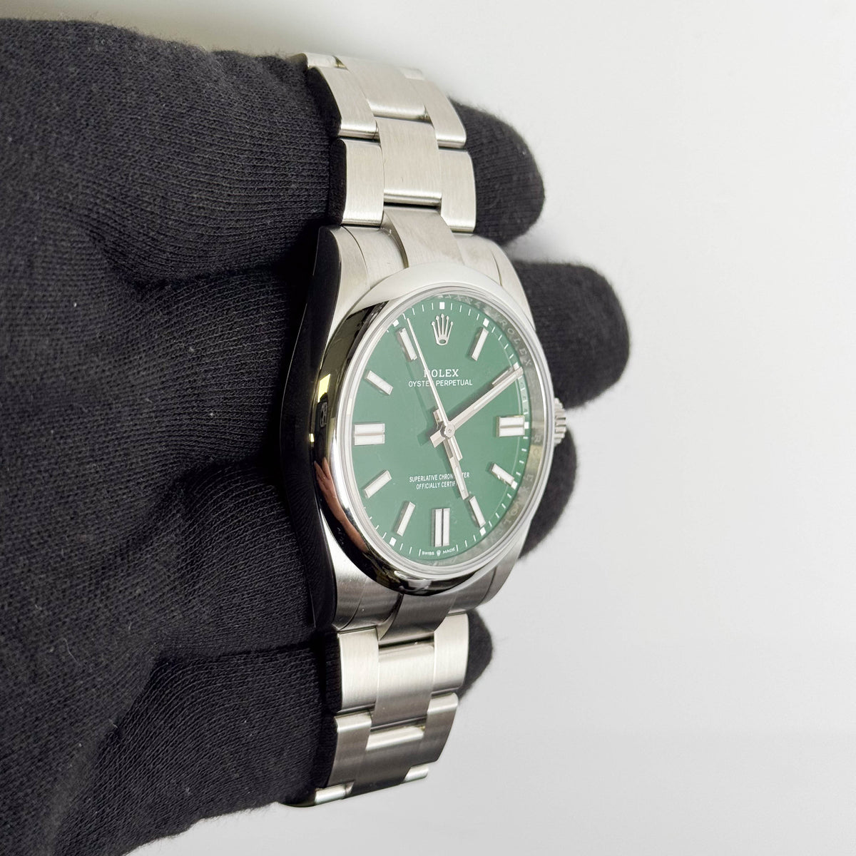 Rolex Oyster Perpetual 41mm Green Dial Watch Ref# 134300