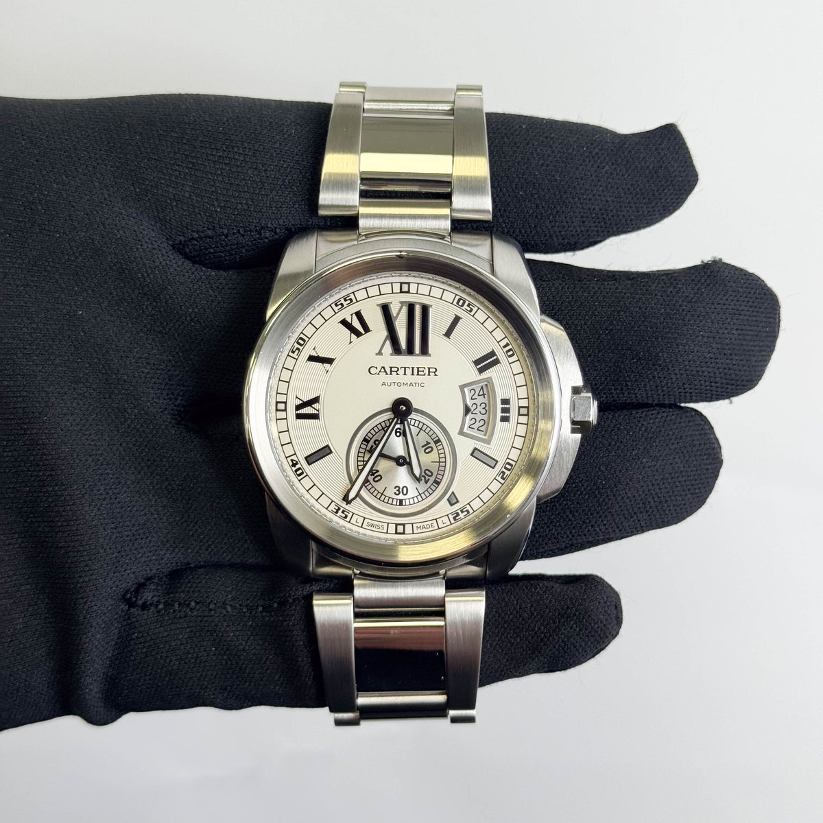 Cartier Calibre De 42mm Silver Dial Watch Ref# W7100015