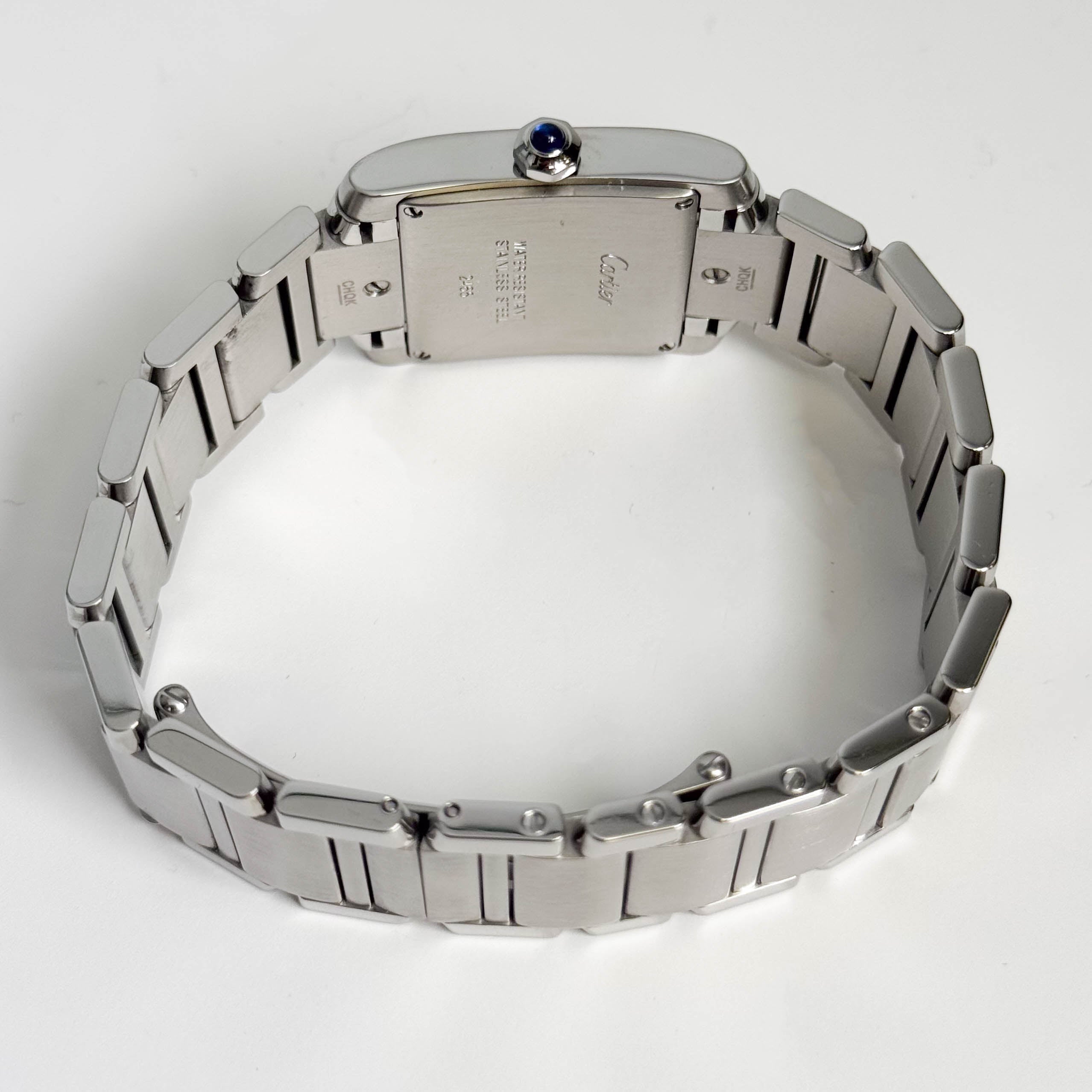 Cartier Tank Stainless Steel 25mm White/Ivory Dial Watch Ref# W51011Q3 - Happy Jewelers Fine Jewelry Lifetime Warranty