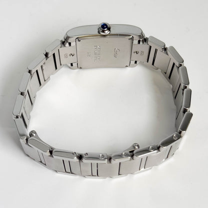 Cartier Tank Stainless Steel 25mm White/Ivory Dial Watch Ref# W51011Q3 - Happy Jewelers Fine Jewelry Lifetime Warranty